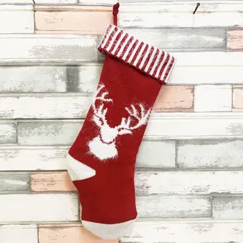 

Christmas Stockings Sock Cute Santa Claus Elk Snowman Candy Gift Bag Xmas Tree 67JB
