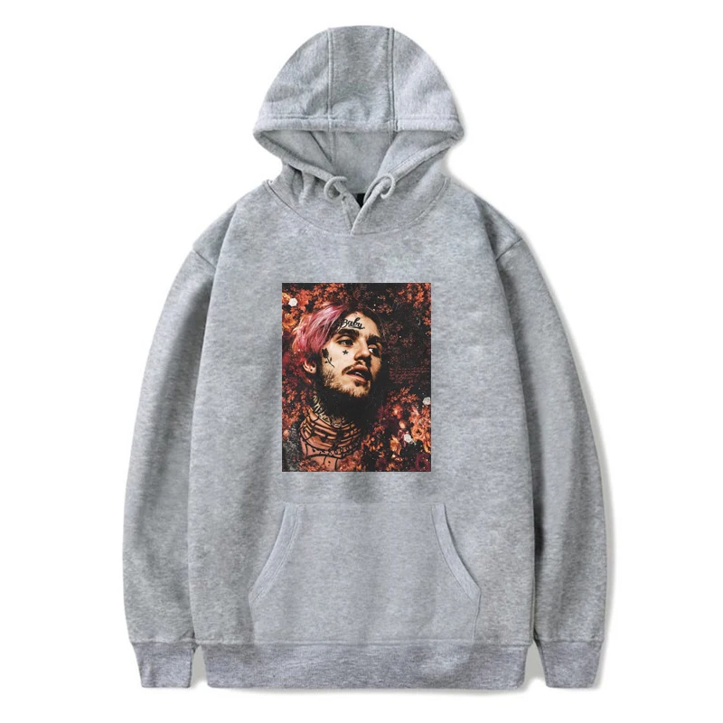 Хип-хоп Lil Peep уличная мужская толстовка с принтом певицы Harajuku модная толстовка с капюшоном Забавный Swag Rapper support повседневные мужские толстовки - Цвет: Grey-01