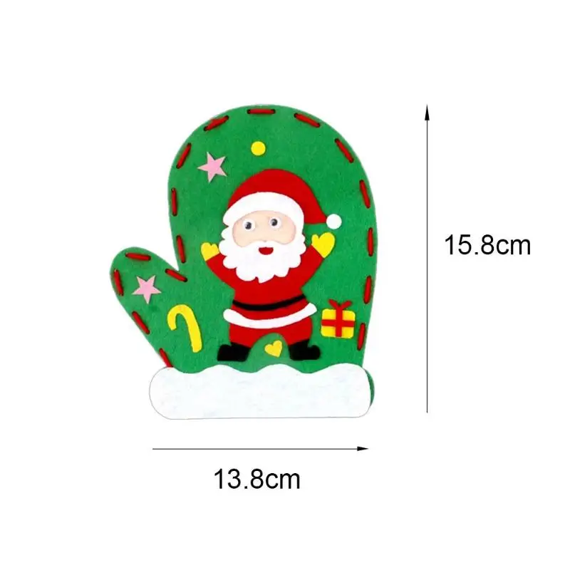 Santa Claus Рождественские DIY перчатки ручной работы простое управление хороший материал гибкость детские игрушки снеговик дерево украшения перчатки - Цвет: Santa Claus