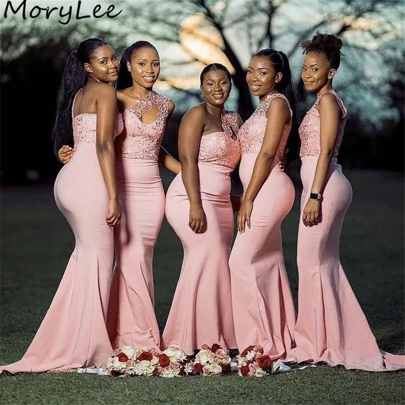 Bridesmaid Dresses One Shoulder Mermaid Satin Lace Crystal Bridesmaid Dresses With Zipper Back Wedding Party Bridemaid Gowns Bridesmaid Dresses One Shoulder Mermaid Satin Lace Crystal Bridesmaid Dresses With Zipper Back Wedding Party Bridemaid Gowns