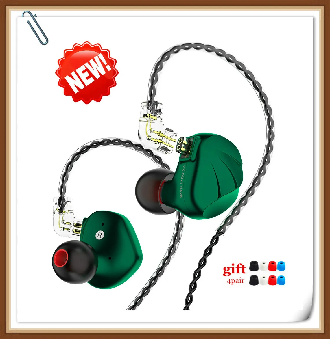 Новейший TRN VX 6BA + 1DD Hybird HIFI монитор для бега Спортивная гарнитура наушники