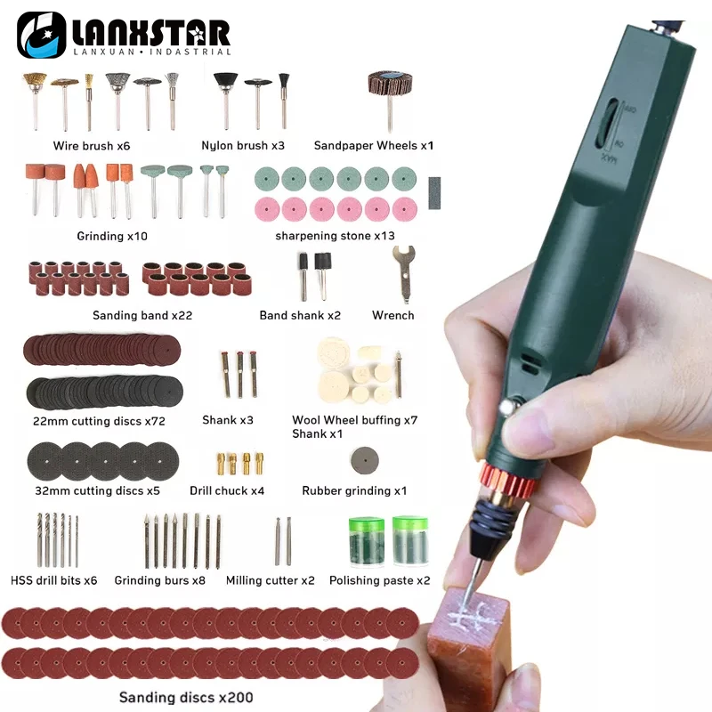 Electric Engraving Pen Mini Grinder Rotary Tool DIY Handheld Polishing Tool With Drill Bits Tool Power Tools Engraver Accessory laserpecker 2 pro version 5w semiconductor laser handheld laser engraver marker engraving
