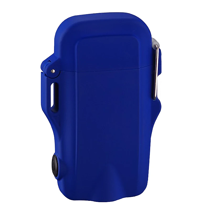 Blue Открытый Кемпинг Туризм Водонепроницаемый ветрозащитный USB перезаряжаемая электрическая зажигалка светодиодные фонари с шнурком - Цвет: Blue