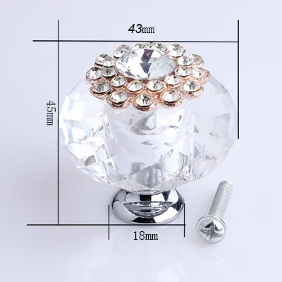 clear crystal Модный Роскошный синий прозрачный синий хрустальный жемчужный ящик винный шкаф для телевизора, ванной комнаты, шкаф с ручкой, Хромированная ручка - Цвет: clear crystal