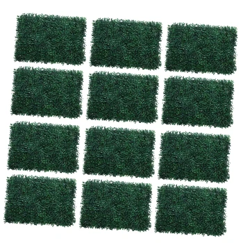 

12 Pack Artificial Faux Leaves Hedge Greenery Leaves Panels Screen - for Fence, Privacy, Indoor & Outdoor Wall Decor