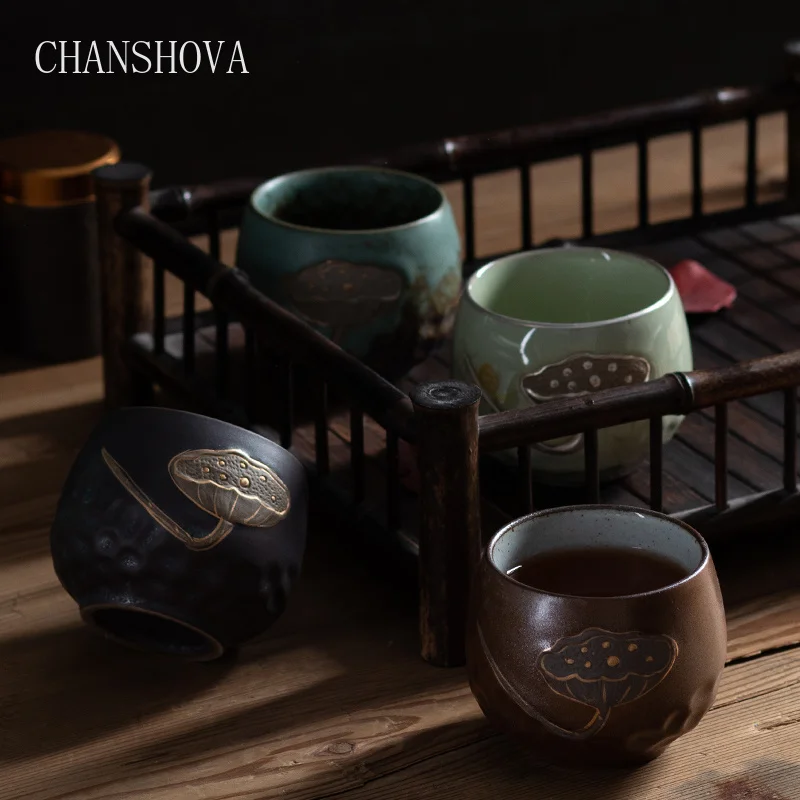 CHANSHOVA 140 мл китайский Ретро цветной глазурь ручная роспись лотоса керамика чайная чашка Китай кунг-фу домашний офис большие керамические чайные чашки H228
