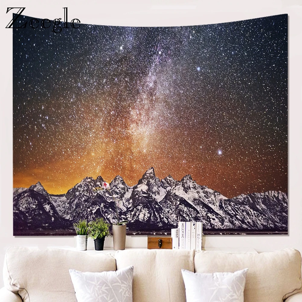 Zeegle Print 3D Starry sky Home Decor Tapestry Wall Hanging Bedspread Yoga Mat Blanket Polyester Printed Camping Travel Mattress