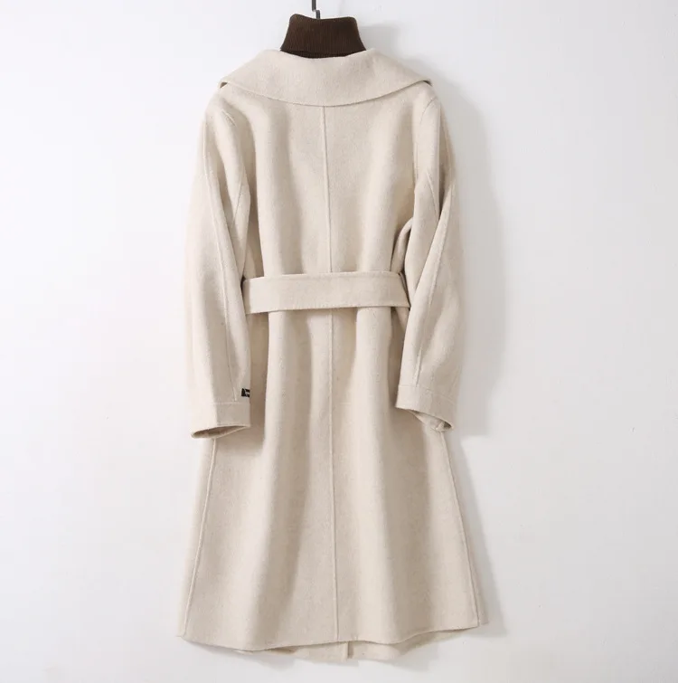 High Quality Double-sided Cashmere Coat Female Autumn and Winter Loose Long Wool Coat Women Woolen Jacket NS1746