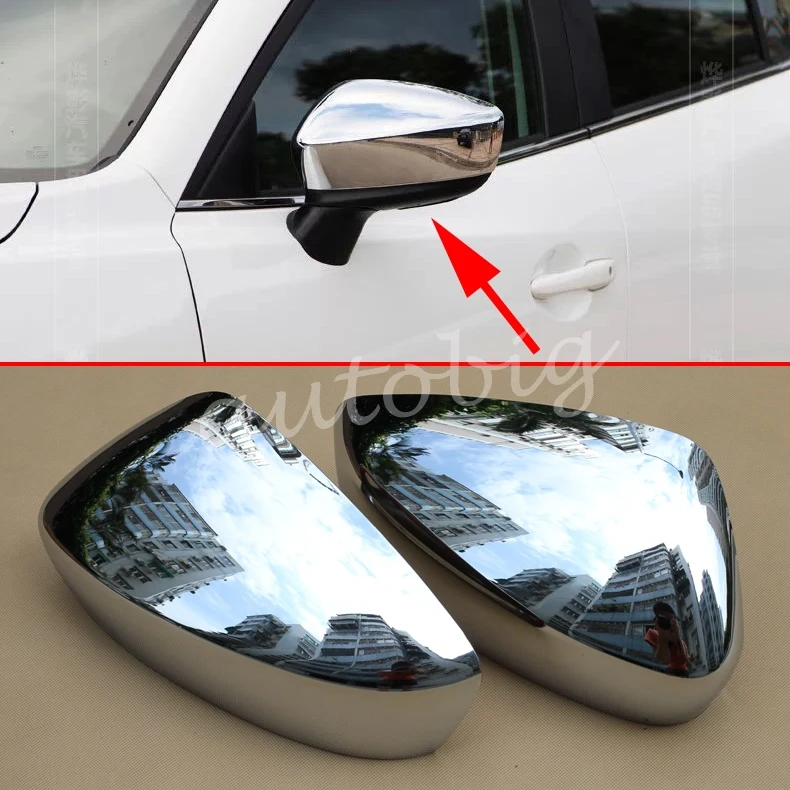(Набор из 2) хромированная накладка на боковое зеркало Задняя для Mazda2 Mazda3 DJ DL BM BN