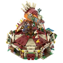 

MOC For Game Breath of the Wild Stables Scene Building Block Assembly Model Emperor Character Bricks Toys For Children Birthday