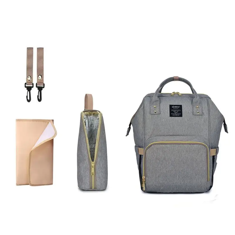 

Diaper Bag Mummy Maternity Large Capacity Baby Nappy Travel Backpack with Thermal Pocket Changing Pad Stroller Straps
