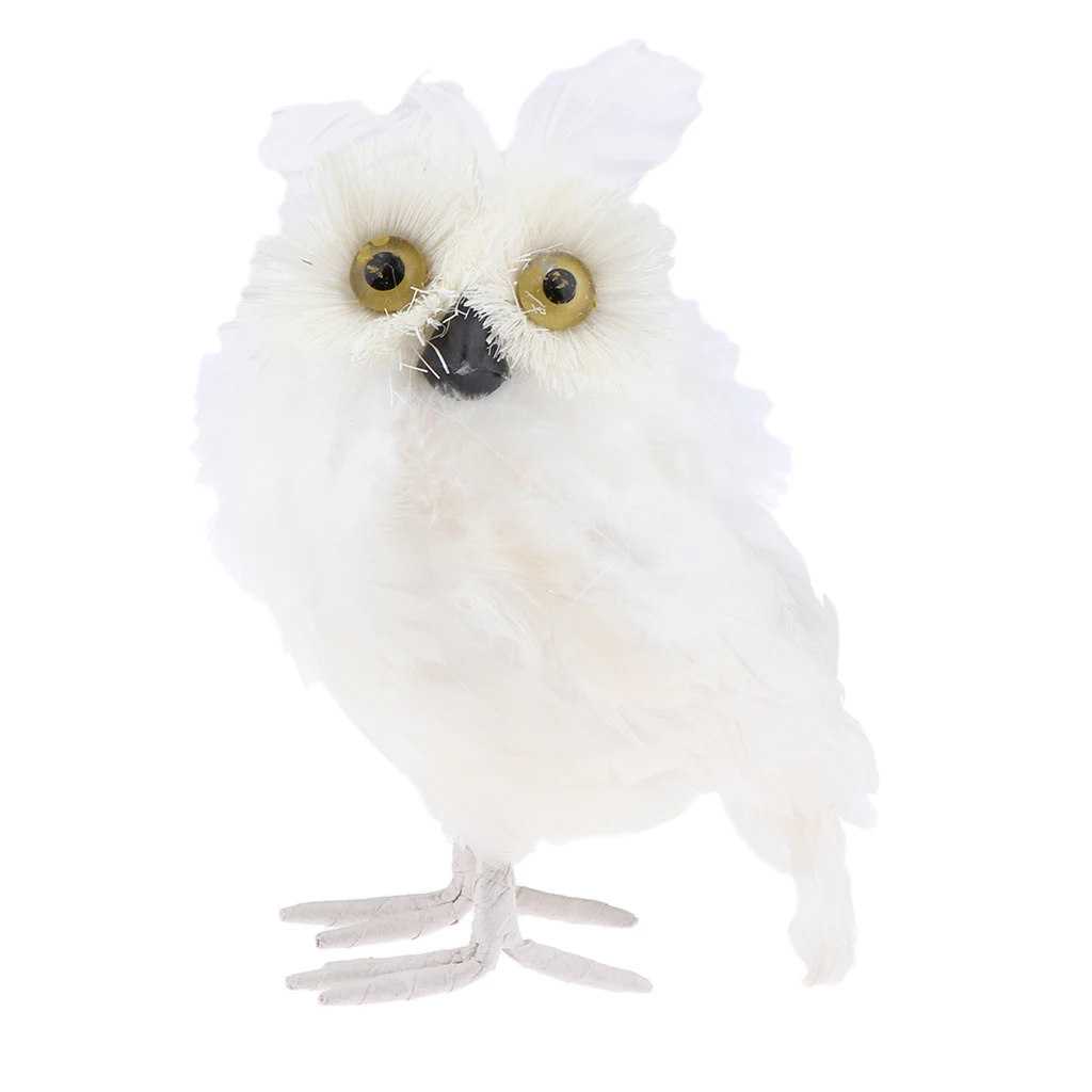 18cm Furry White Owl, Stuffed Small Plush Animal Toy Ornaments for Home Car Decoration