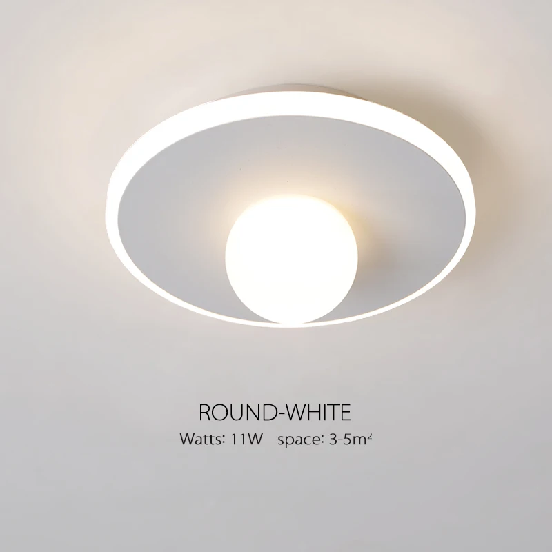 Round-white DL брендовая Светодиодная потолочная лампа, Проходная Балконная установка, освещение для комнаты, современный минималистичный креативный потолок+ декоративные светильники - Цвет корпуса: Round-white