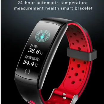 

2020 Q8T Temperature measurement smart bracelet heart rate monitoring sports pedometer Fitness tracker waterproof smart watch
