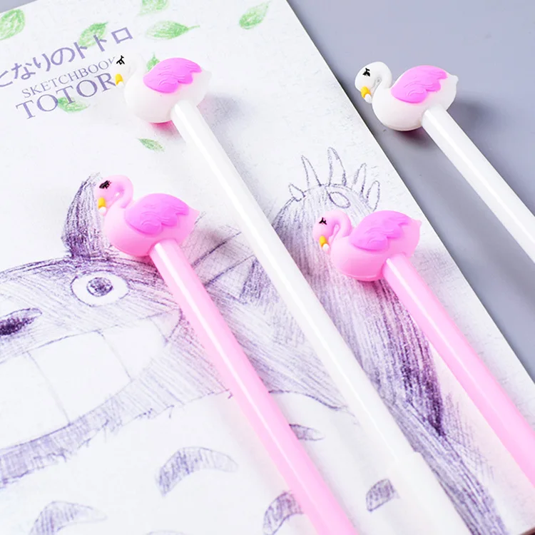 

24 pcs Direct Stationery Creative Flamingo Neutral Pen Cartoon Signature Pen Student Stationery Stationery