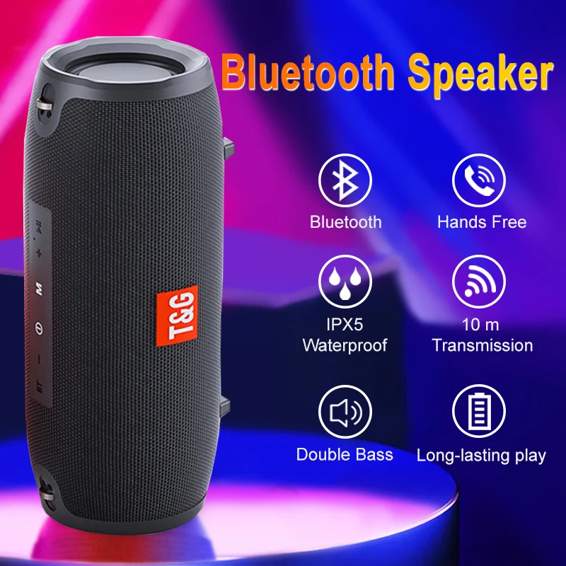 

Portable Bluetooth Speaker 20w Wireless Bass Column IPX5 Waterproof Outdoor Speaker Support AUX TF USB Subwoofer Loudspeaker+Box