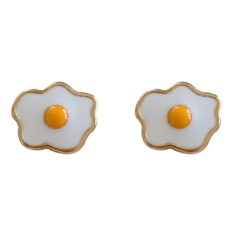 

WEISHUOLI Metal Net red temperament trendy omelet sweet little fresh fun funny cute earrings