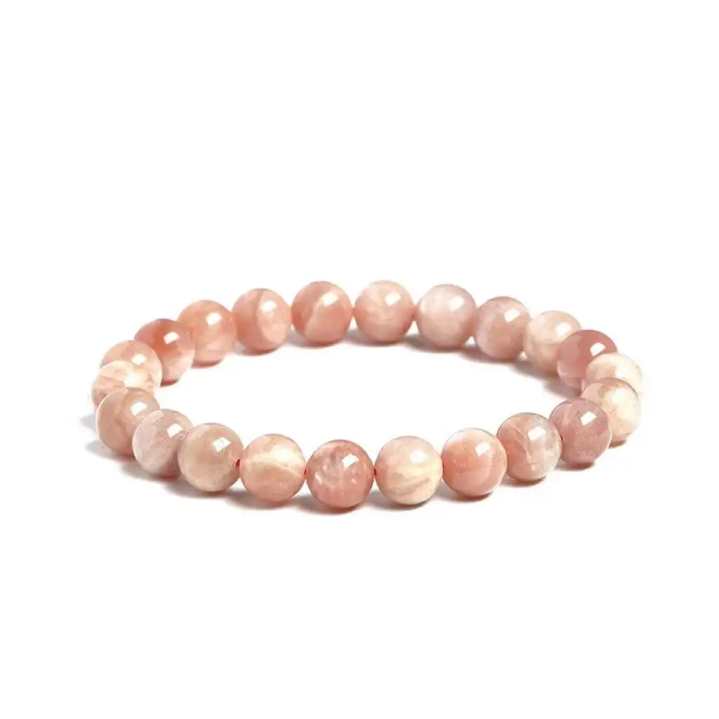 

Natural Sunstone Orange Moonstone Bracelet DIY Charms Strand Beads Bracelet Fashion Yoga Bracelets 6/8/10mm For Men And Women