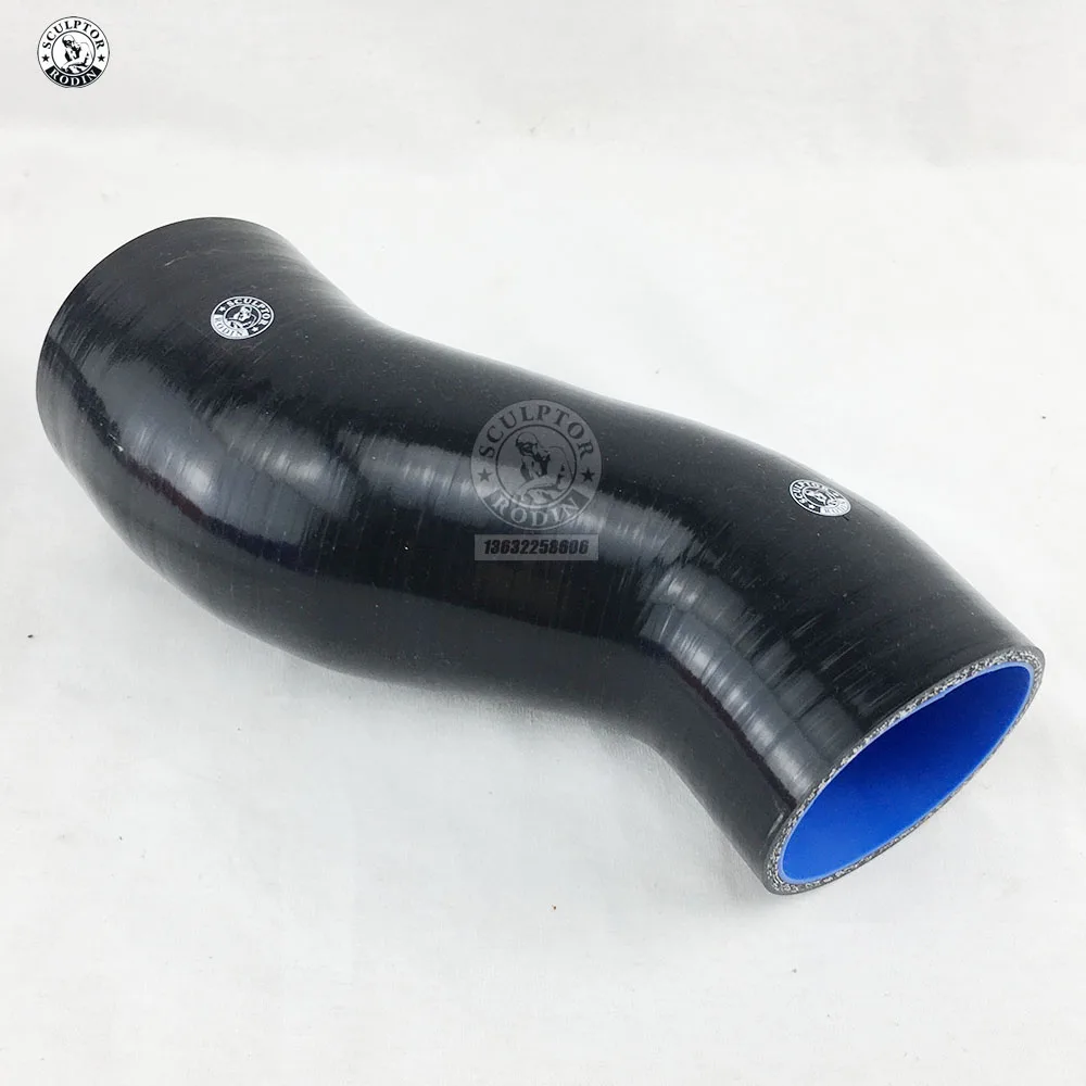 Черный Силиконовый шланг впускной трубы для Subaru Impreza STI WRX GDA GDB 08-14(1 шт.) красный/синий/черный - Цвет: Черный
