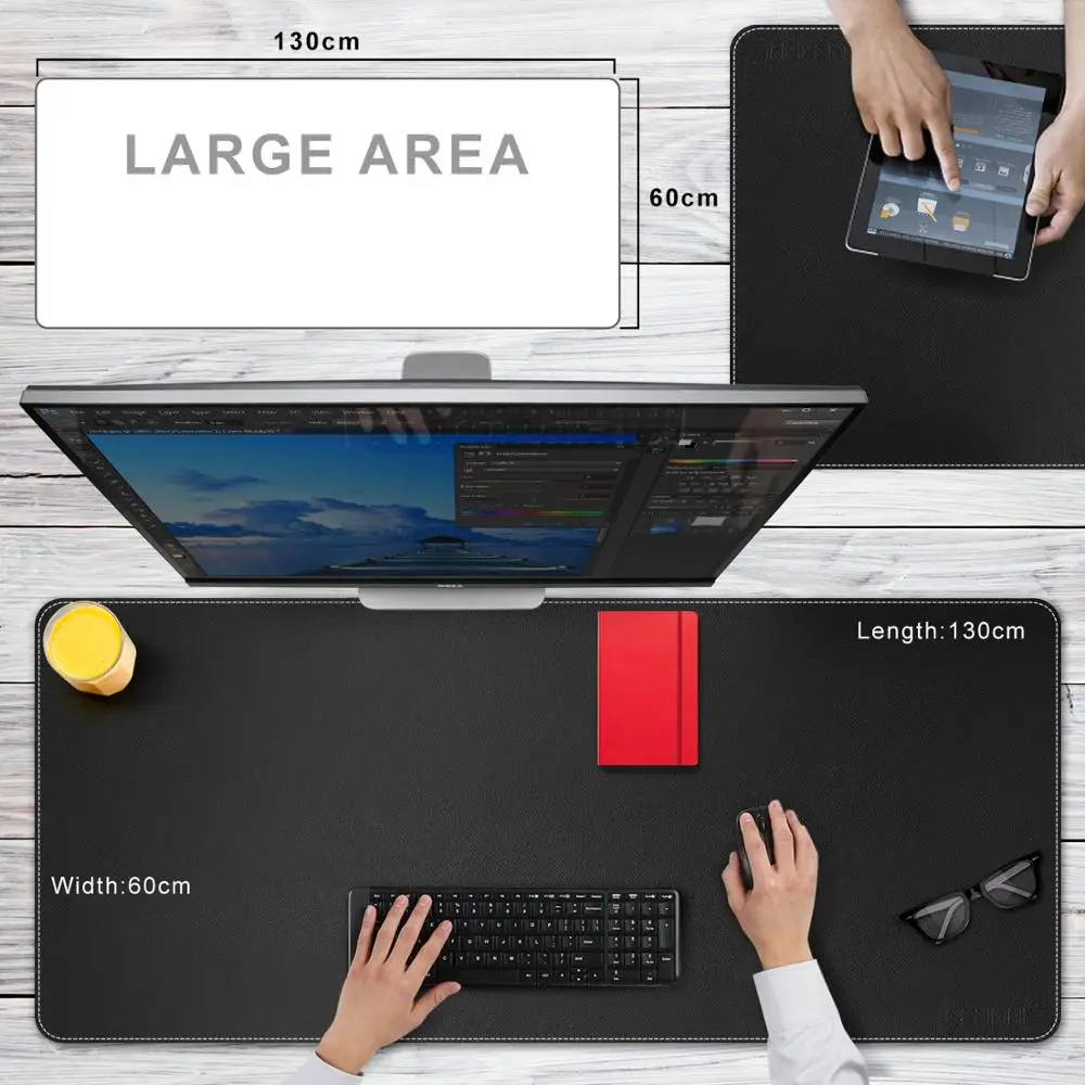 Cennbie Extended Mega Size Professional Leather Desk Mat For Full