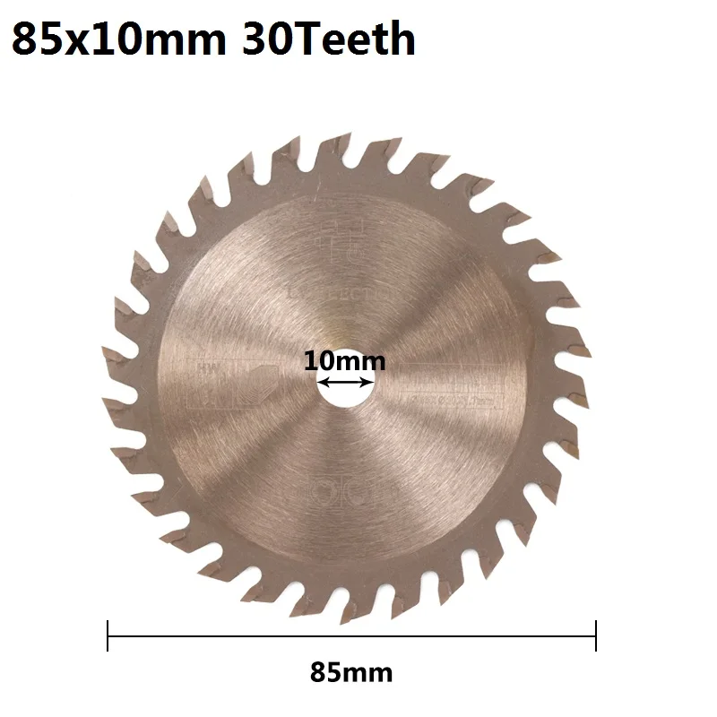 85x10mm 30T XCAN 1 шт. 85x10 мм/85x15 мм 24T 30T 36T ticncoated циркулярная пила по дереву лезвие мини TCT пила твердосплавный режущий диск - Цвет: 85x10mm 30T