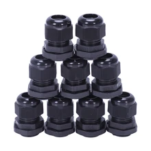 9 x Black plastic waterproof connector cable gland M20 x 1.5