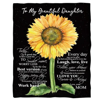 

ONGLYP Flannel Blanket To My Beautiful Daughter Soft Blanket Plush Blankets Sofa Bed Couch Cozy Throw Blanket for Adult Kids