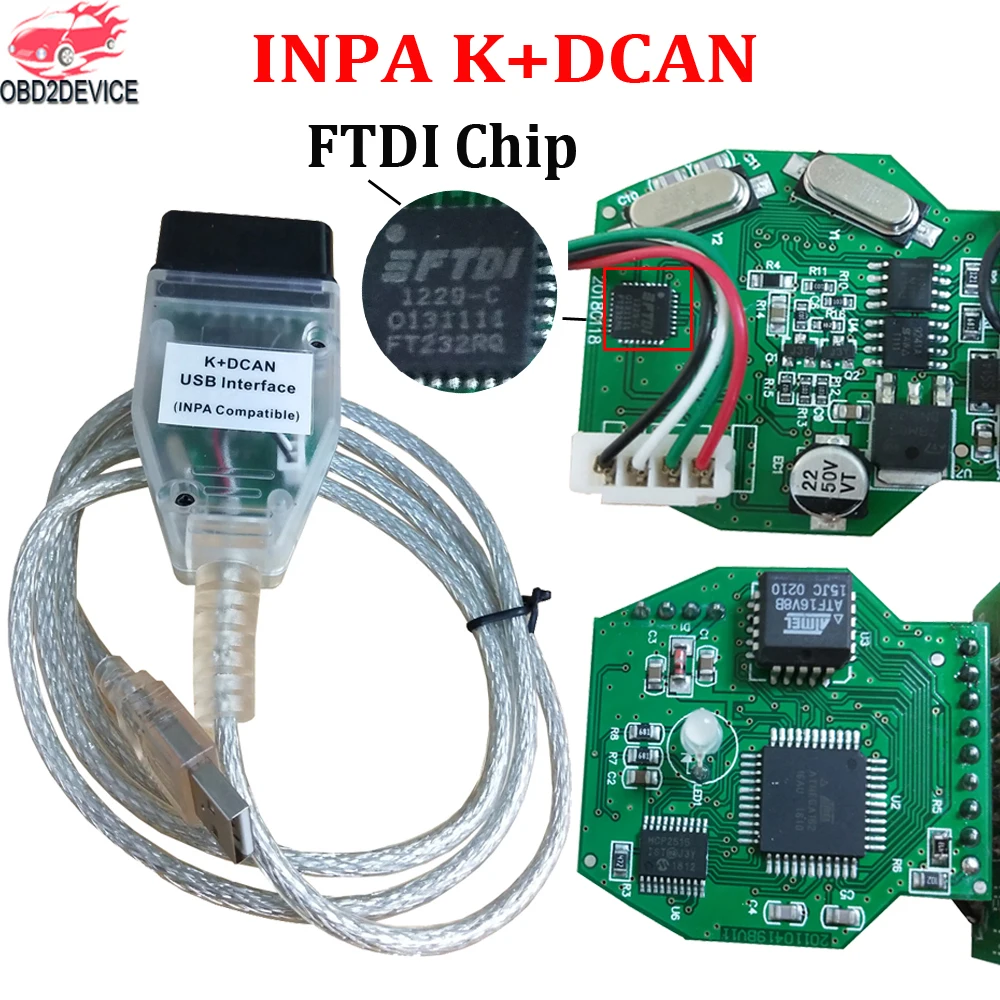 Диагностический интерфейс INPA K + DCAN USB OBD2 лучшего качества для BMW с чипом FDTI inpa |