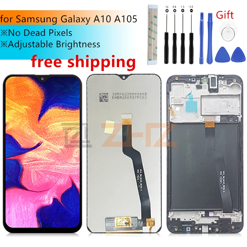 Скидка Для Samsung Galaxy A10 сенсорный экран A105 A105F SM A105F 2019 ЖК дигитайзер в сборе с рамкой запасные части для ремонта