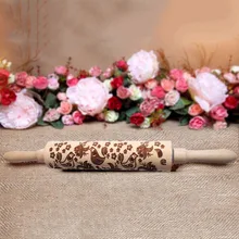 Высокое качество 1 шт. деревянная Скалка тиснение выпечки Рождество Лось печенье лапша бисквит Фондант