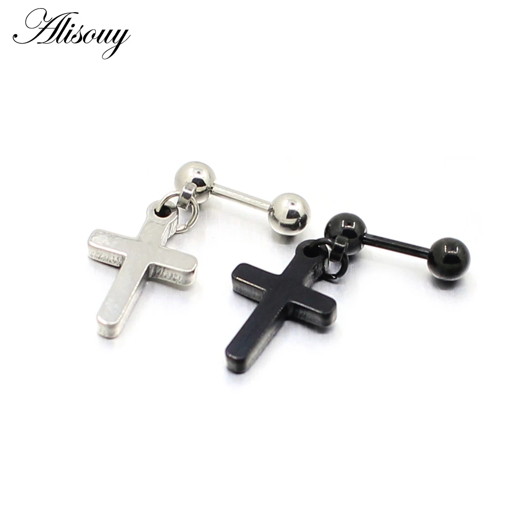 Женские и мужские серьги гвоздики из нержавеющей стали|cross stud earrings|stud earringsstud earrings