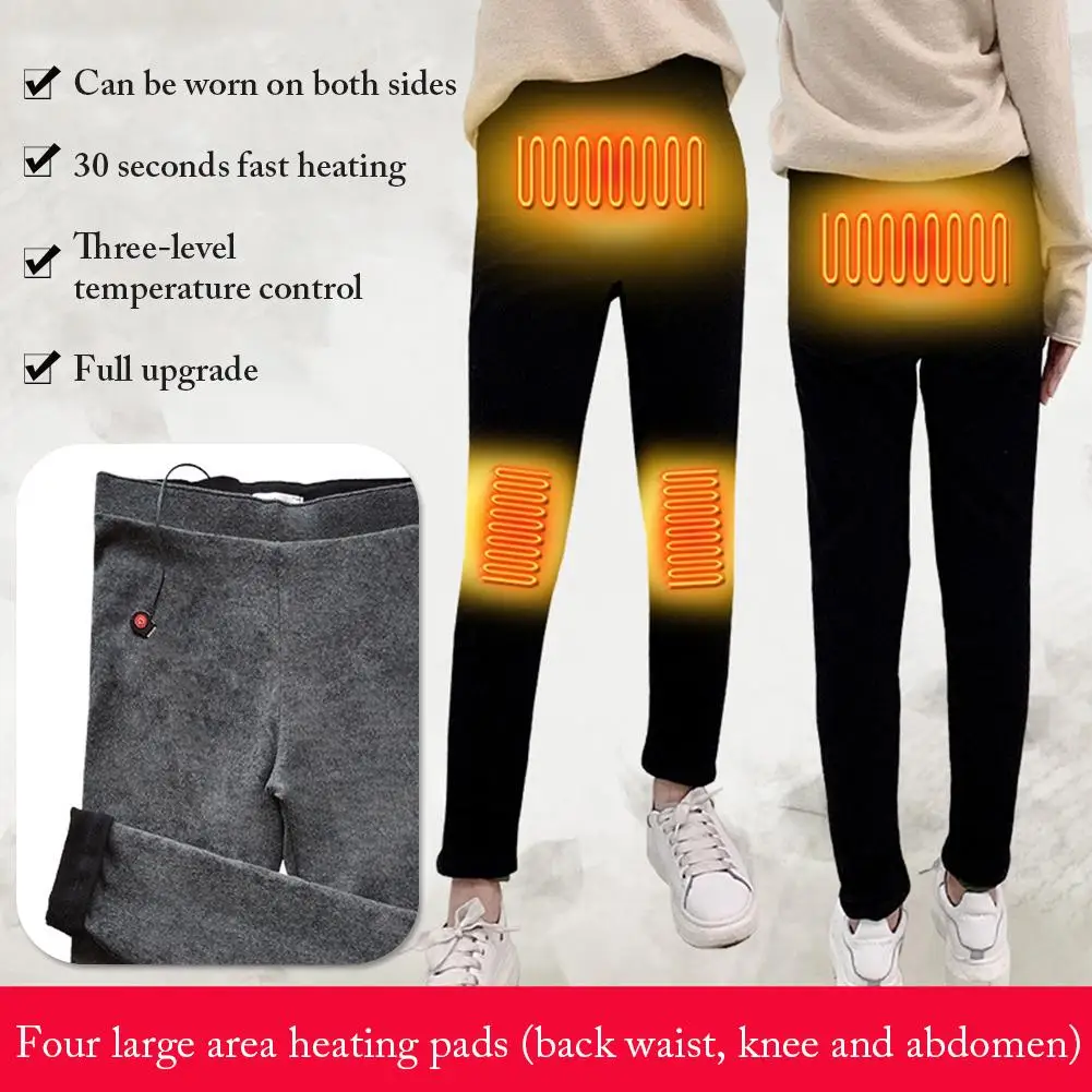 Зимние USB штаны с подогревом для женщин перезаряжаемое утепленное термобелье для женщин с подогревом облегающие брюки с Подогревом Термобелье Брюки