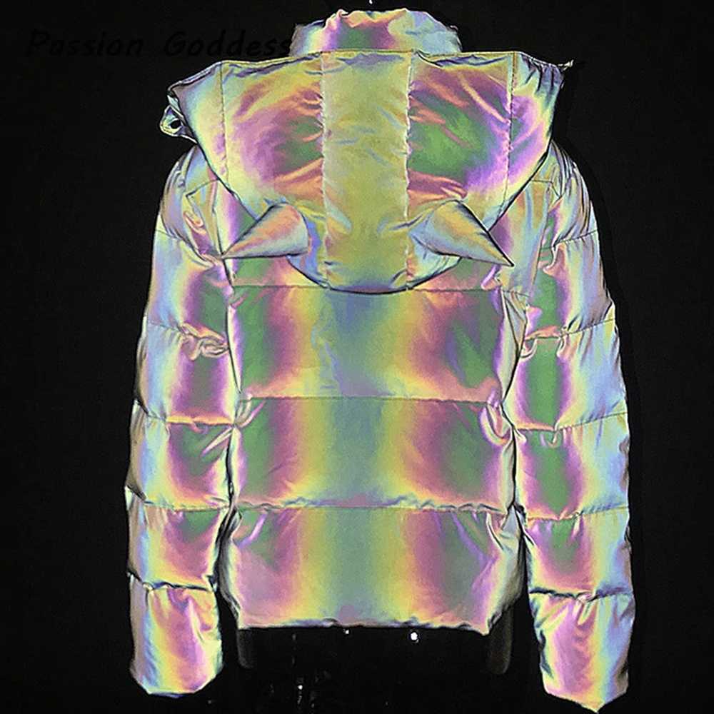 Rainbow Reflective Devil Ear Jacket