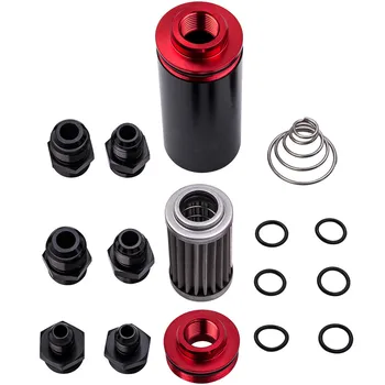 

Top Quality AN6 AN8 AN10 Inline Fuel Filter Oil Catch Can High Flow Cleanable Black & Red