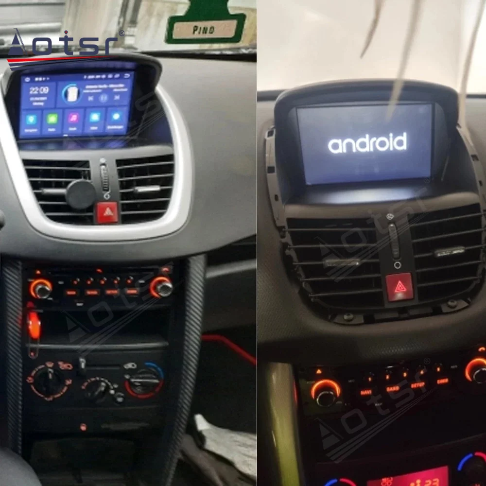 Autoradio full tactile GPS Bluetooth Android & Apple Carplay Peugeot 206+,  207, 207 CC, 207 SW + caméra de recul