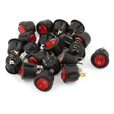 

20 x KCD1 3Pin SPDT NO/OFF Red Light Rocker Power Switch AC 250V/6A 125V/10A