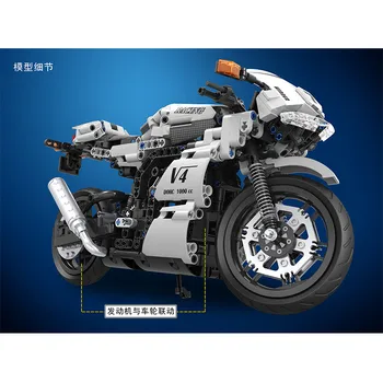 

716 PCS Building Blocks Technic 1:16 RC Car City Track Motorcycle C51024W Compatible Vehicle Series Bricks Education Toy for Kid