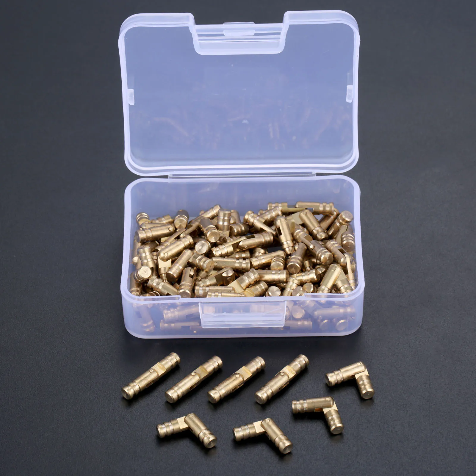 Peças de Bronze Caixas de Madeira 4*20mm com Caixa de Armazenamento Dreld Escondido Barril Dobradiças Joias Gabinete Invisível Móveis Dobradiça 100