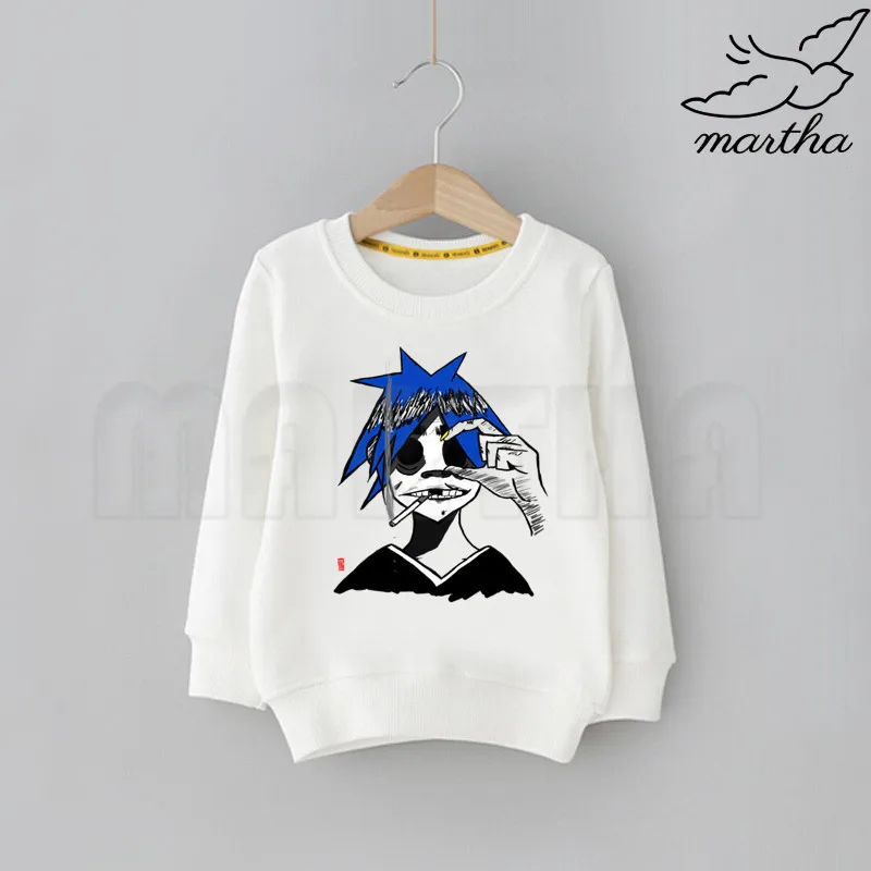Gorillaz/Детская толстовка с капюшоном с принтом «рок-группа», «лапша», «Мурдок», «руссель», милые свитшоты с принтом, детская одежда, худи с героями мультфильмов - Цвет: H
