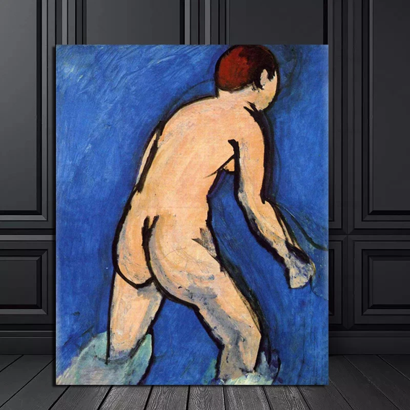 

Matisse Blue Back Background Canvas Painting Posters Prints Marble Wall Art Painting Decorative Pictures Modern Home Decoration