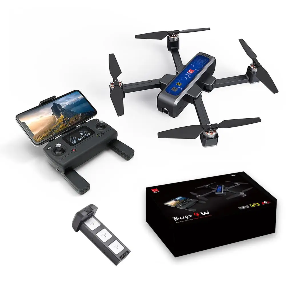 Для MJX Bugs B4W Дрон с дистанционным управлением 4K 5G WiF HD камера FPV складной Дрон с бесщеточным Мотором глобальная позиционирование - Цвет: Red