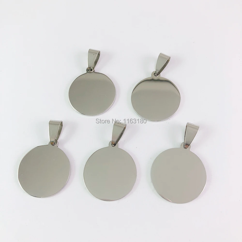 

1000pcs/lot Mirror Polished Round Stainless Steel Necklace Blank Stamping Pendants For Jewelry Making DIY Pet ID Dog Cat Tags