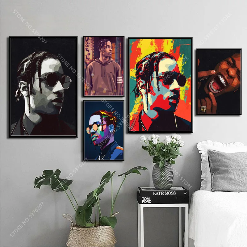

G502 Art Decor Asap Rocky Rap Hip Hop Music Star Singer Wall Art Canvas Painting Silk Poster Home Decoration