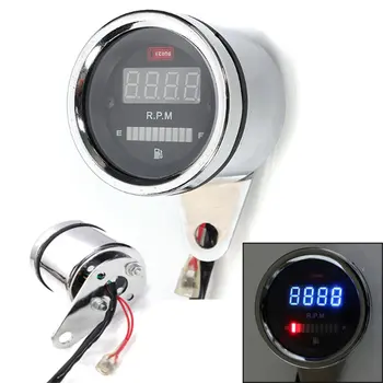 

2 in 1 Motorcycle LED Digital Tachometer RPM Meter Universal Fuel Lever Gauge Durable 12V Motorcycle Accessories