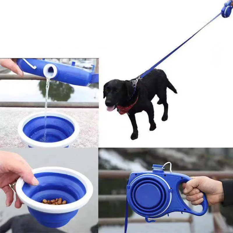 Retractable Dog Leash Pet Walking Leads For Small Large Dogs Multifunctional Outgoing Supplies with Water Bottle | Дом и сад