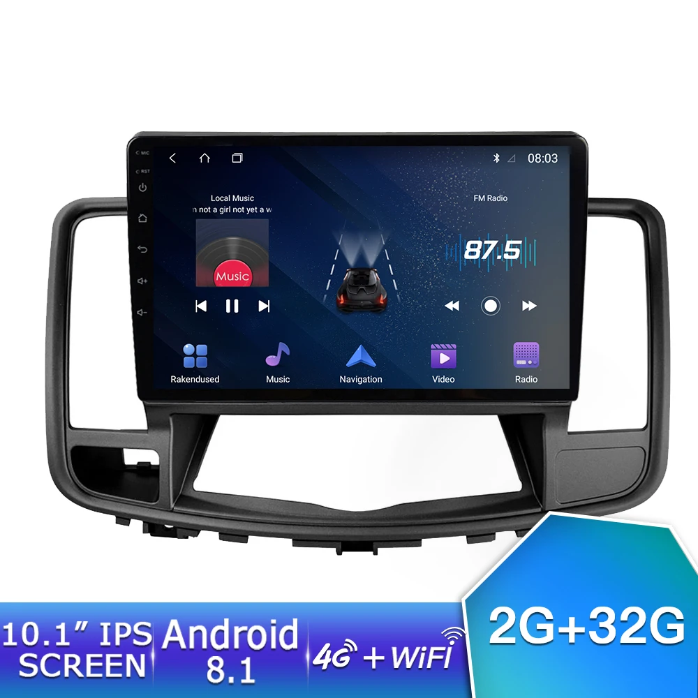 EKIY 10,1 'ips Android 8,1 Автомобильный мультимедийный радио 4G+ 64G для Nissan Teana 2008-2013 gps навигация DSP авто стерео BT видео плеер - Цвет: 2G 32G