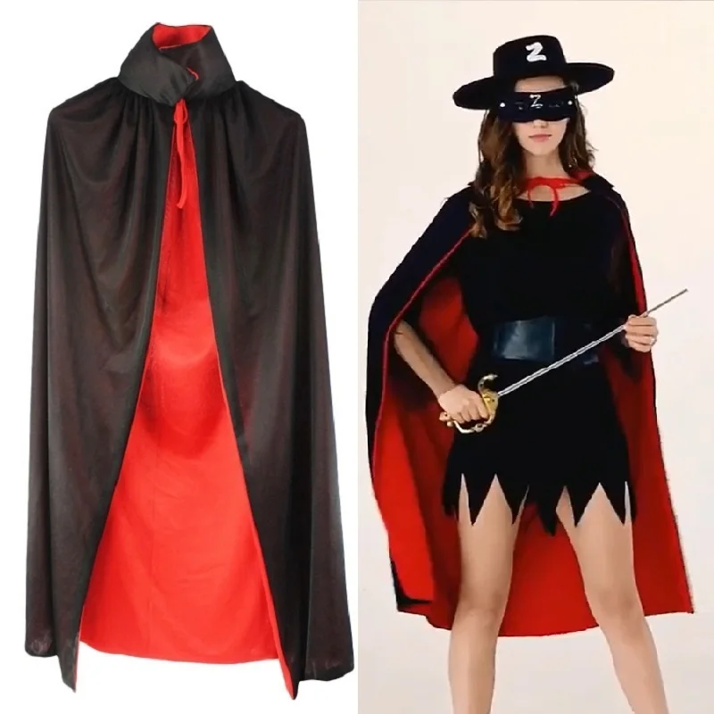 Костюм Хэллоуин ведьма черная накидка красная фотодьявола одежда для женщин