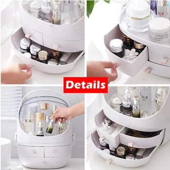 

With Portable Cosmetic Storage Box, Drawer Type Multifunctional Transparent Desktop Skin Care Product Rack, Large Capacity