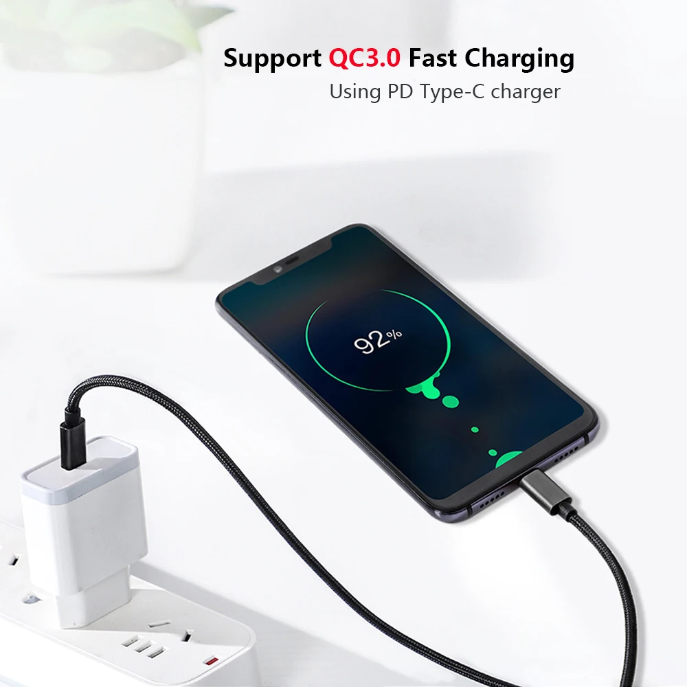 Двойной USB C кабель 60 Вт 3A PD зарядный кабель типа c к type c кабель QC3.0 для передачи данных для xiaomi huawei phone notebook кабель быстрой зарядки