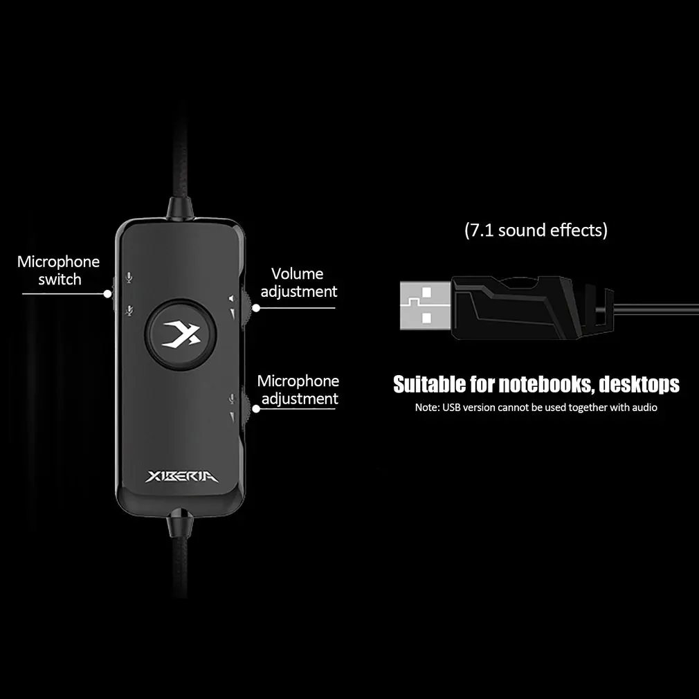 V20U игровая гарнитура USB интерфейс музыкальная игровая гарнитура Одиночная 3,5 мм+ usb светящаяся